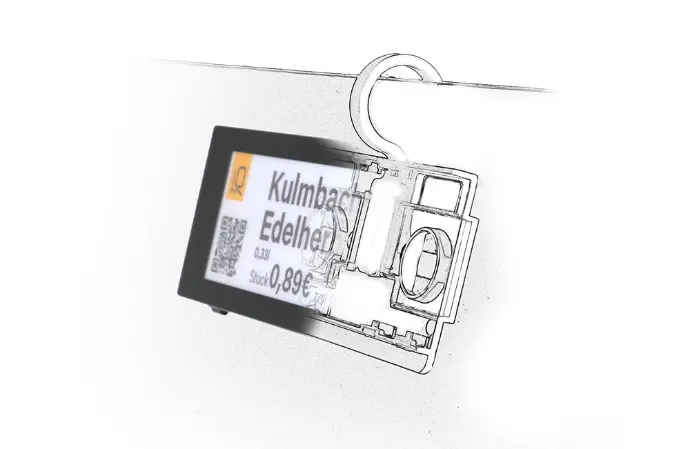 Haken für Kühlschrank für digitale Preisschilder.