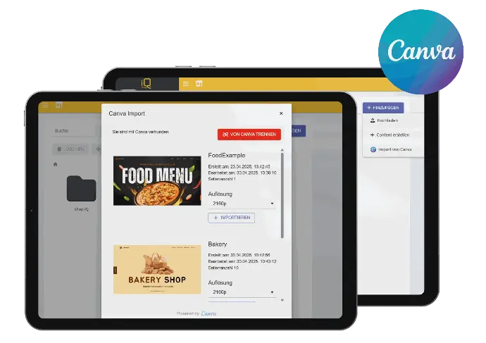 Canva Anbindung im Modul Marketing von Shop-IQ