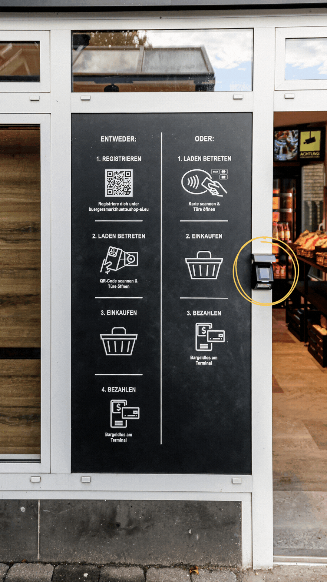 Zutrittskontrolle für einen Smart-Store.