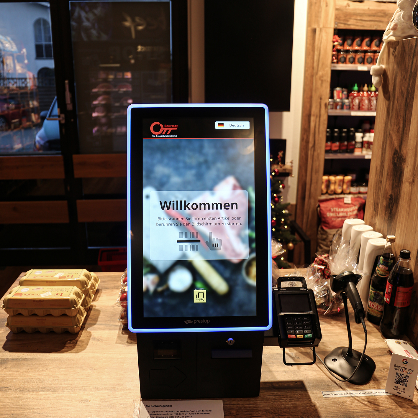 Shop-IQ Zahlungsterminal mit innovativen Zahlungsmöglichkeiten.